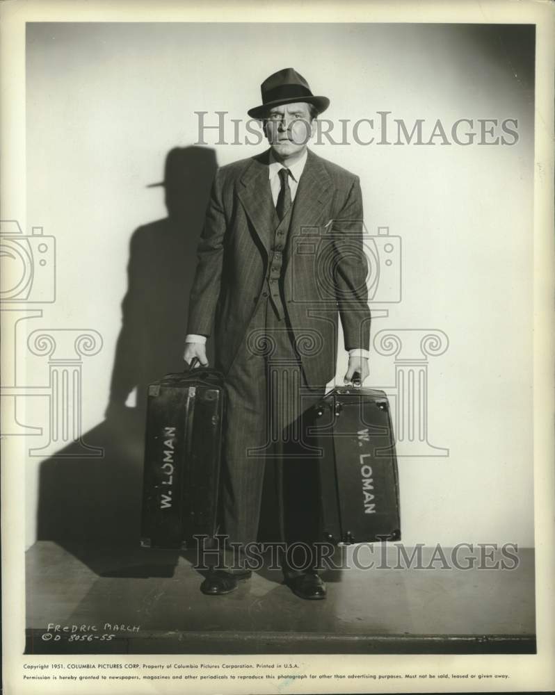 1951 Press Photo Actor Fredric March in "Death of a Salesman" - Historic Images