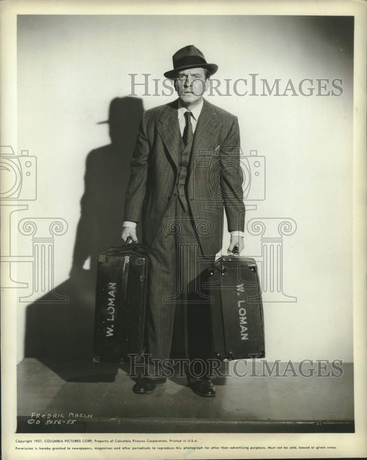 1951 Press Photo Actor Fredric March in "Death of a Salesman" - Historic Images