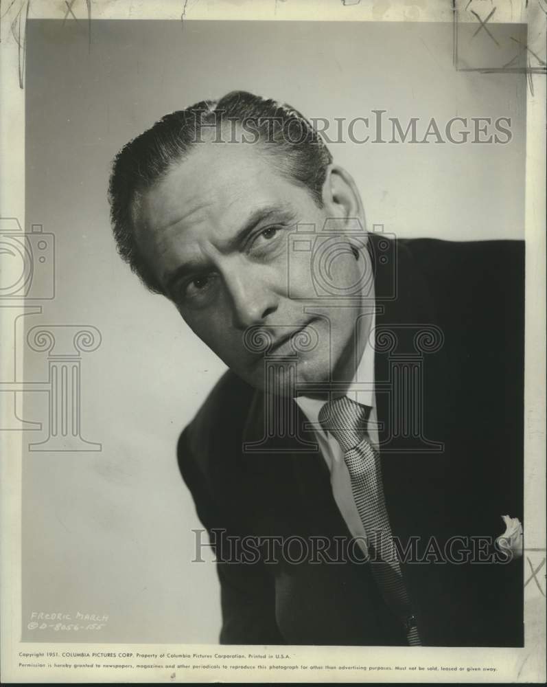 1951 Press Photo Actor Fredrick March of &quot;Death of a Salesman&quot; - Historic Images