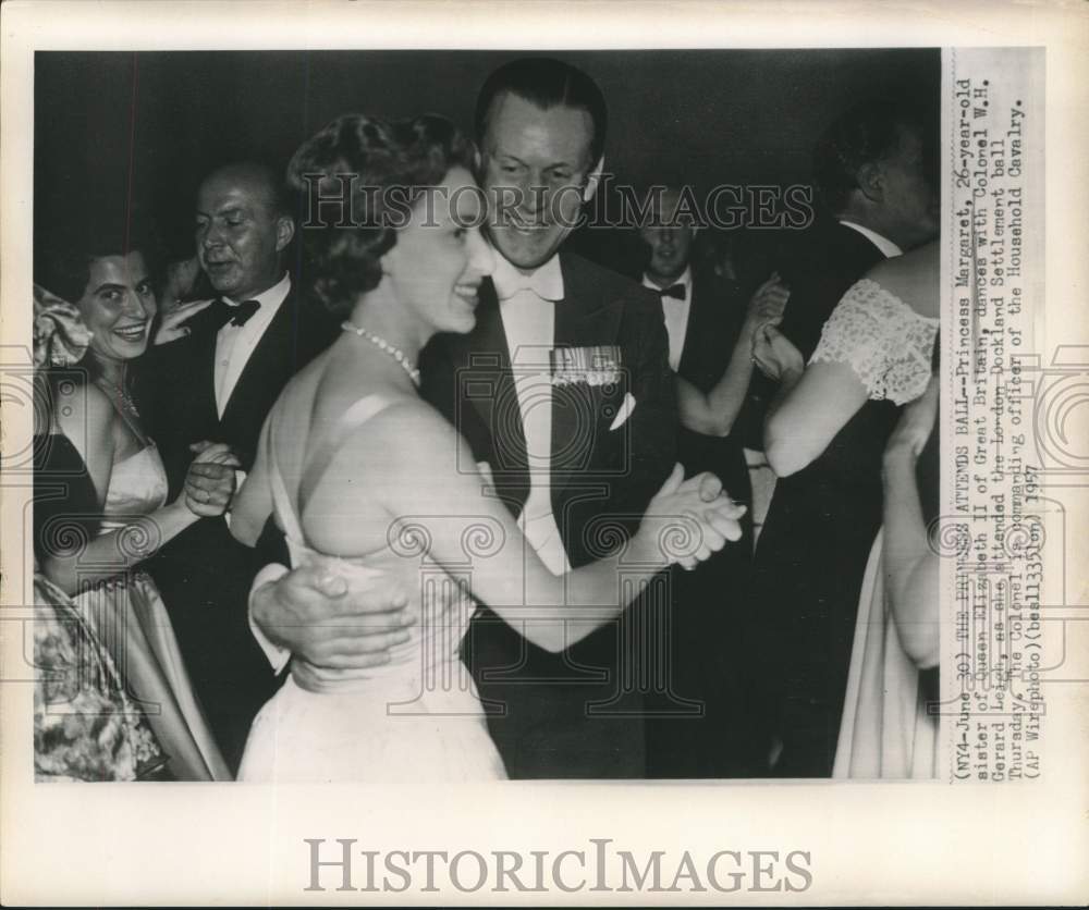 1957 Press Photo England&#39;s Princess Margaret Dances At Dockland Settlement Ball-Historic Images