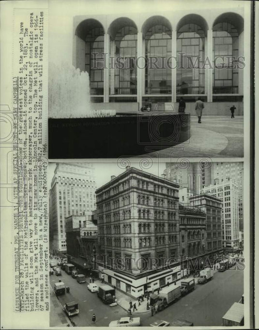 1966 Press Photo New & Old Metropolitan Opera Houses, New York City - Historic Images