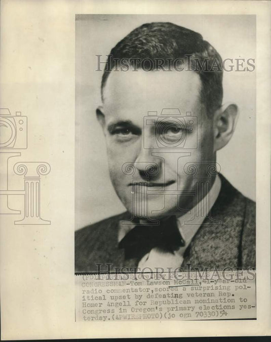 1954 Press Photo Oregon Radio Commentator Tom Lawson McCall - Historic Images