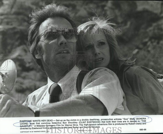 1978 Press Photo Actors Clint Eastwood, Sondra Locke in "The Gauntlet"- Historic Images