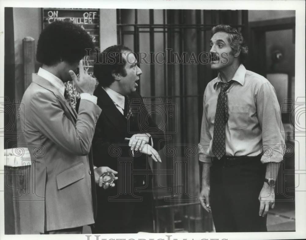 1979 Press Photo Ron Glass, Kip King, and Hal Linden in &quot;Barney Miller&quot; - Historic Images