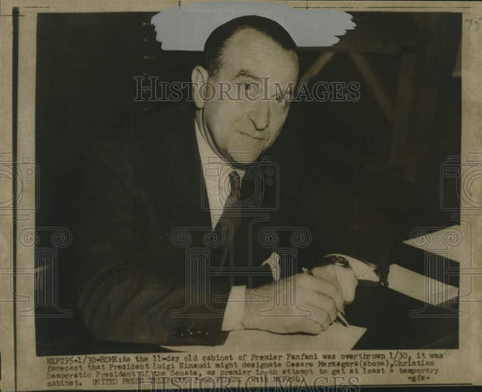 1954 Cesare Merzagora might be appointed Premier-Historic Images