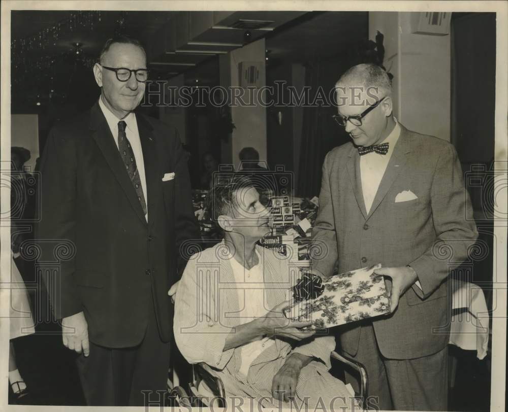 1959 Veterans Hospital Patient Dave Millar Receives Christmas Gift - Historic Images