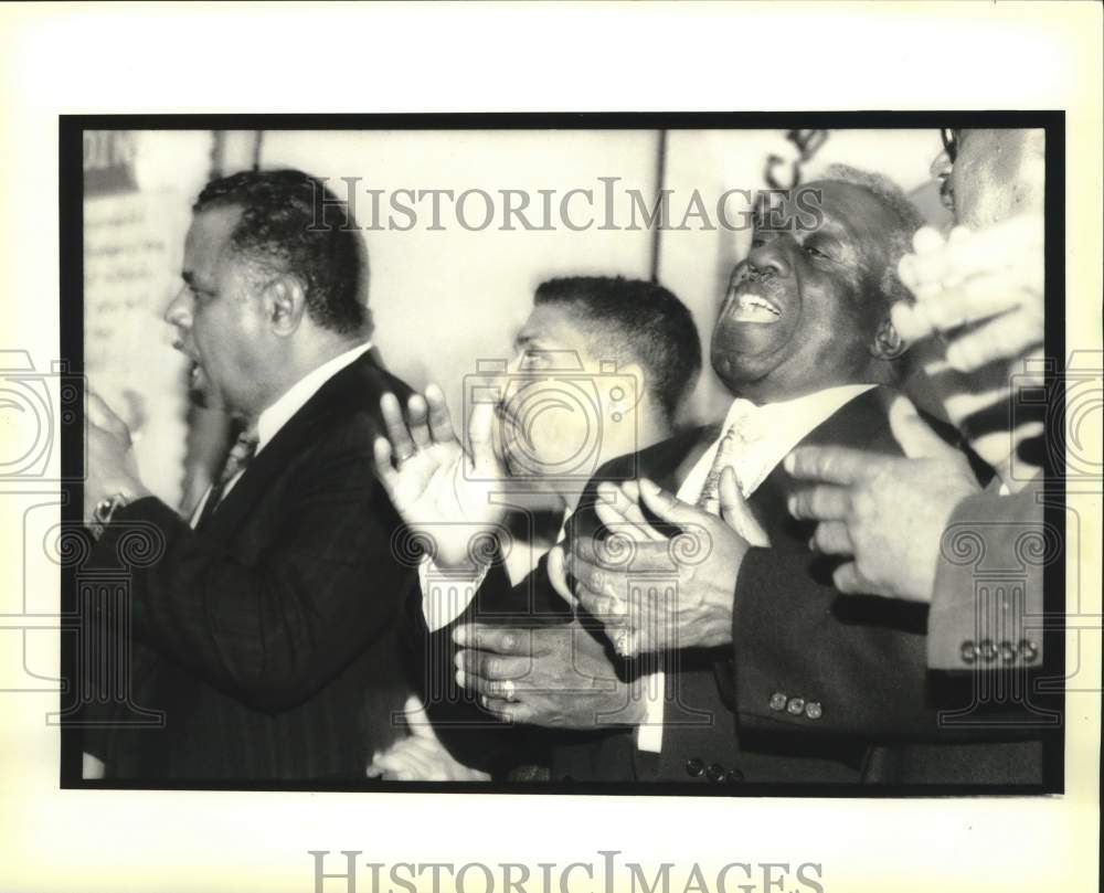 1995 Press Photo The Zulu Gospel Ensemble performs for Martin Luther King day - Historic Images