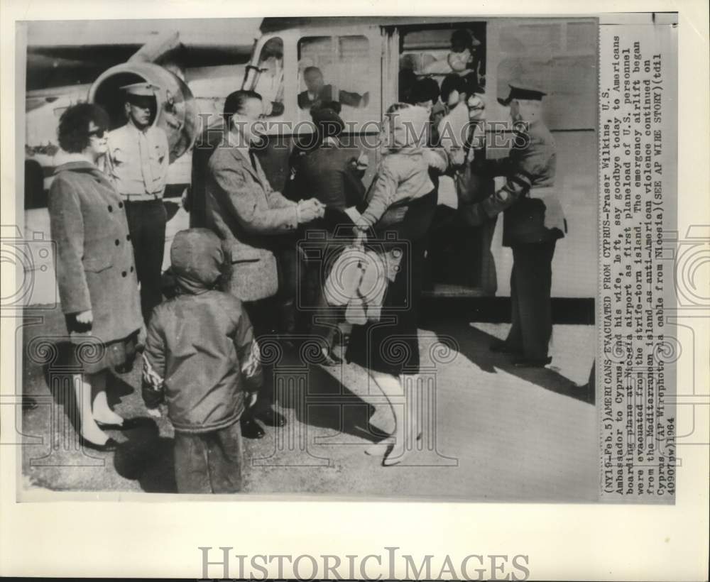 1964 U.S. Ambassador &amp; Americans Departing War-Torn Island of Cyprus-Historic Images