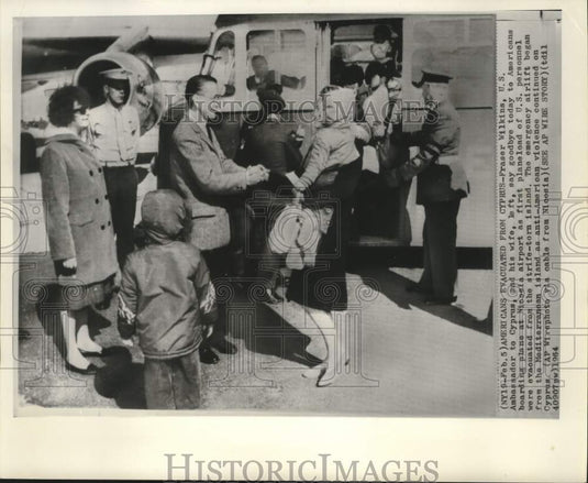 1964 U.S. Ambassador & Americans Departing War-Torn Island of Cyprus-Historic Images