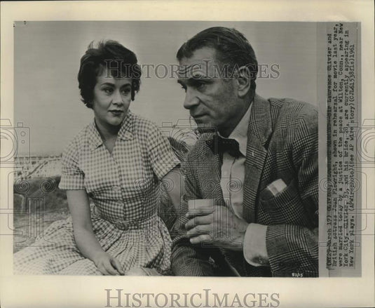 1961 Press Photo Actors Joan Flowright, Laurence Olivier Rehearse - Historic Images