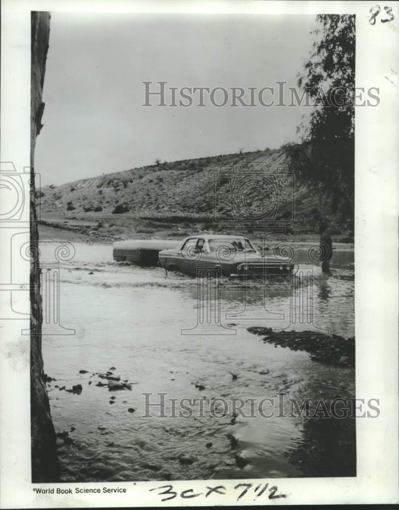 1968 Sir Edmund Hillary Marks Way for Family in Australian Creek - Historic Images