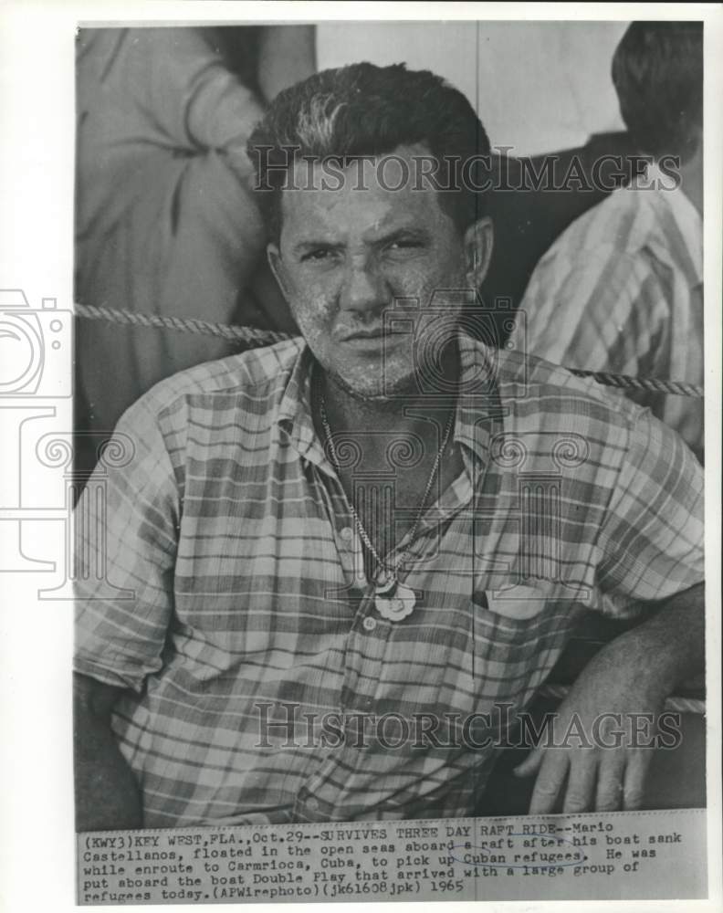 1965 Press Photo Refugee Mario Castellanos arrived today in Key West. - Historic Images