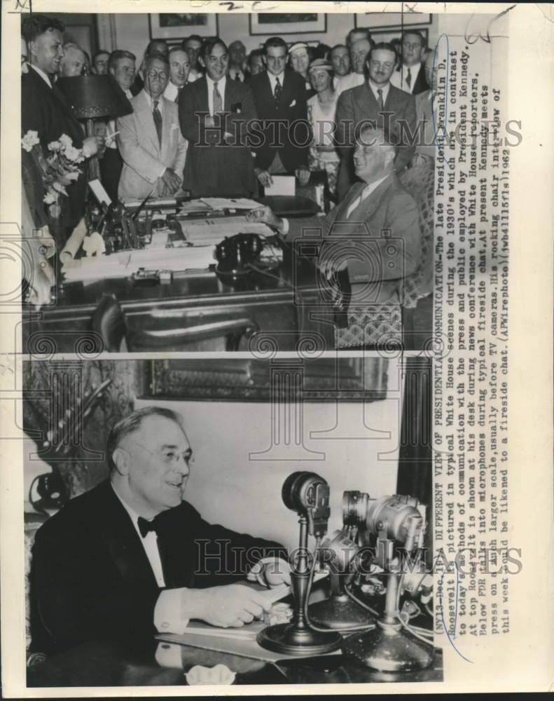 1962 Press Photo President Franklin D. Roosevelt Communicates with Press, Public - Historic Images