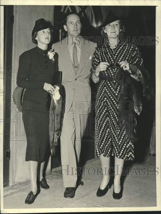 1936 Press Photo Celebrities attend the Pacific Southwest Tennis Tournament- Historic Images