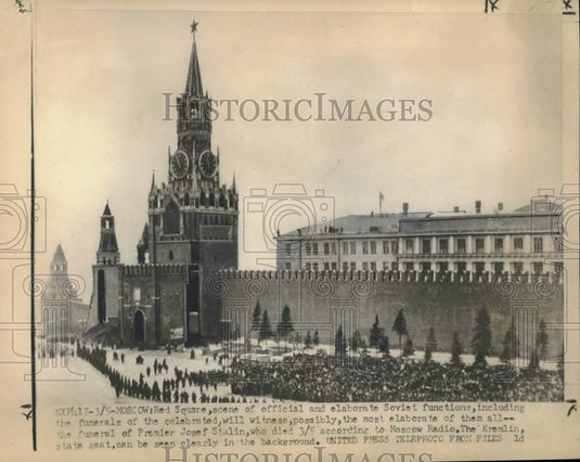 1953 View of Red Square, Moscow, Crowd Gathered At Stalin's Death-Historic Images