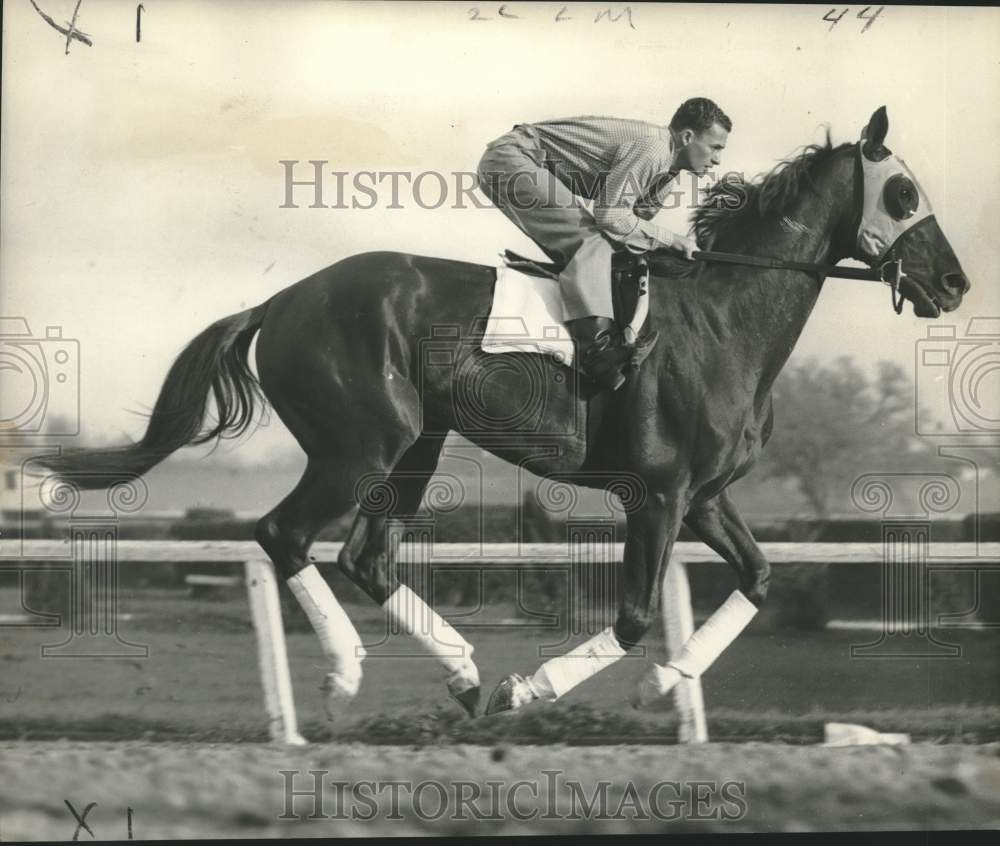 1954 R. McLaughlin will ride for Brown stable, here on Matagorda.-Historic Images