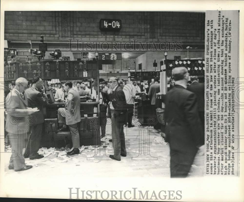 1962 Broker's rep.'s place orders at the New York Stock Exchange-Historic Images