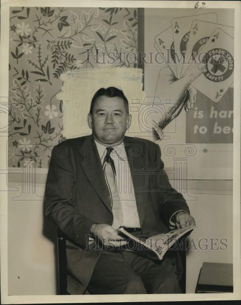 1951 Press Photo B.H.Peacock, Safety Superintendent of Naval Station New Orleans - Historic Images