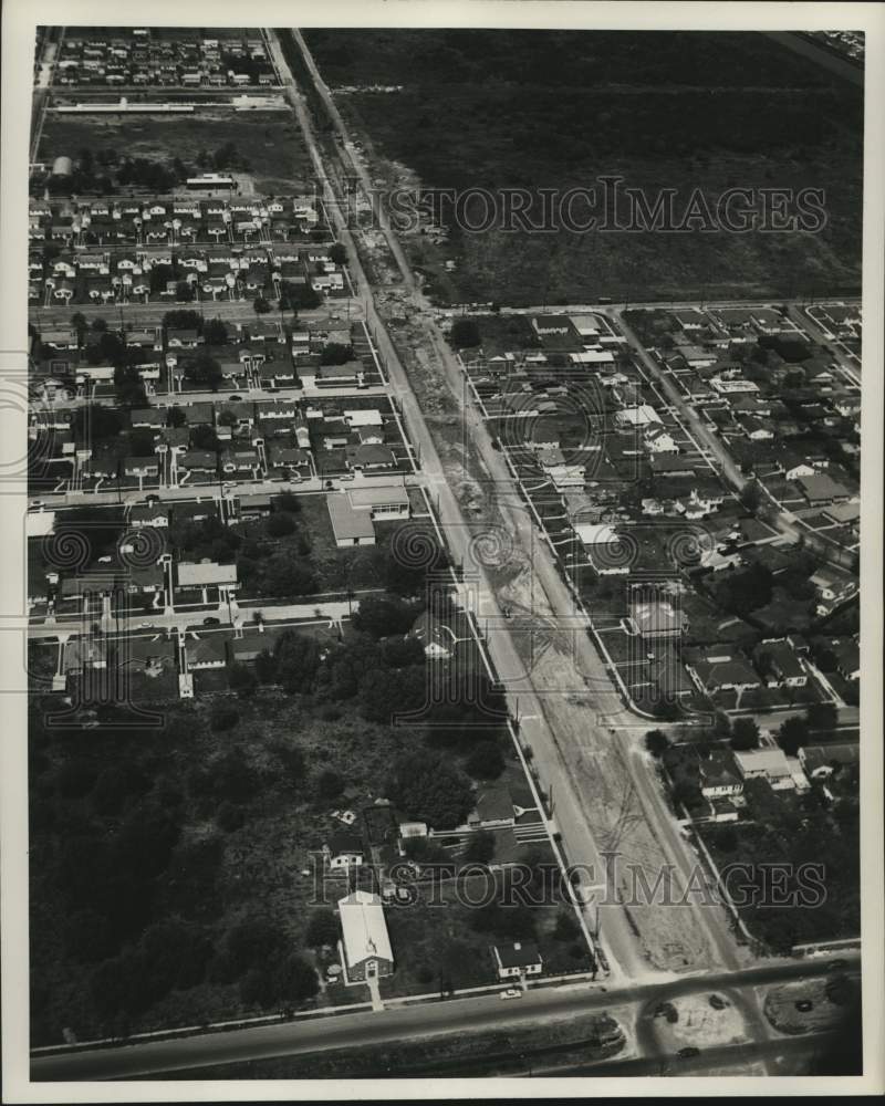 1956 Aerial photo of how Paris Avenue Canal is being covered.-Historic Images