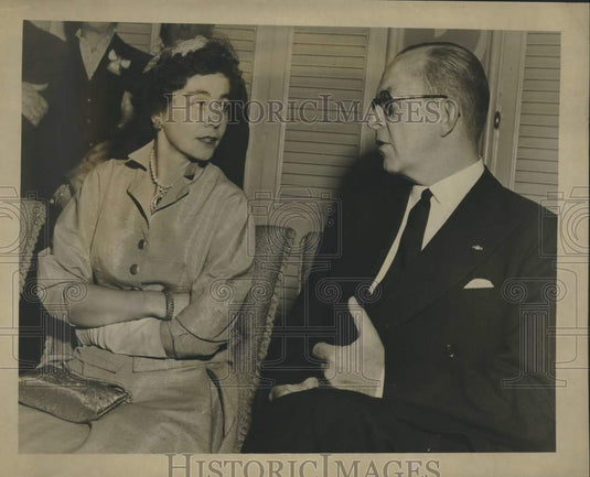 1953 Press Photo Greece's King Paul, Queen Frederika in New Orleans - Historic Images