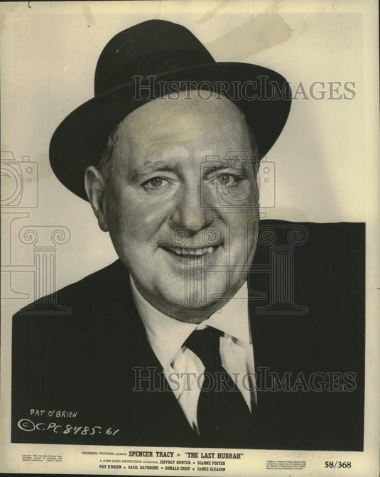 1958 Press Photo Actor Pat O'Brien of "The Last Hurrah" - Historic Images