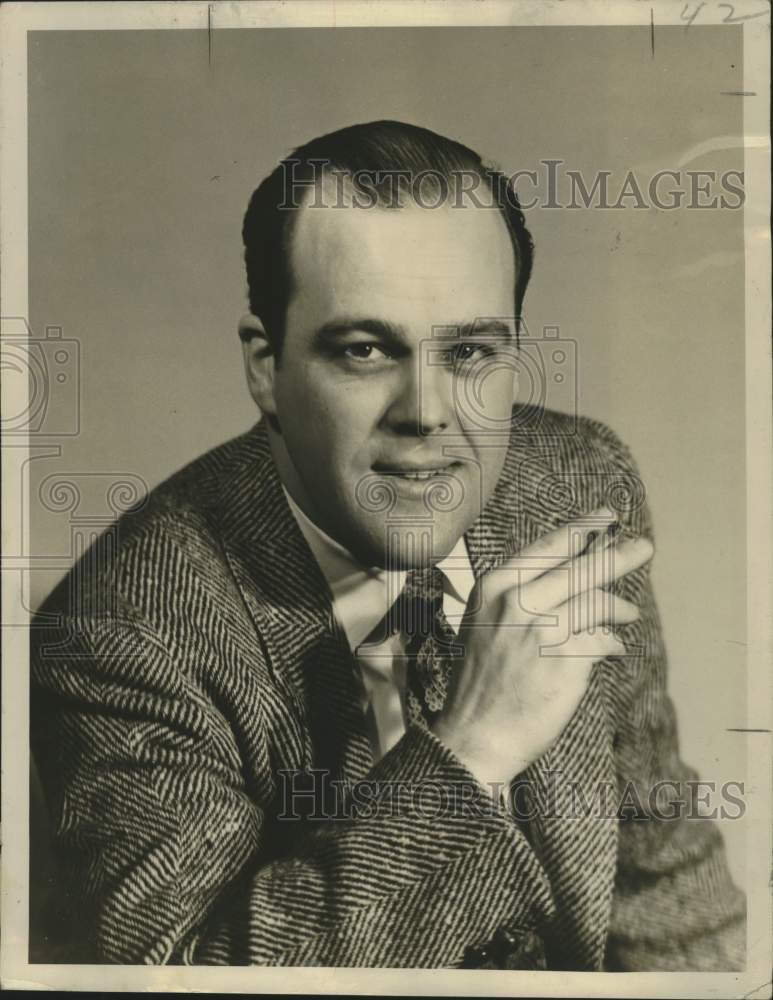 1950 Press Photo Randolph Echols at Poche Theatre in &quot;Goodbye Again.&quot; - Historic Images