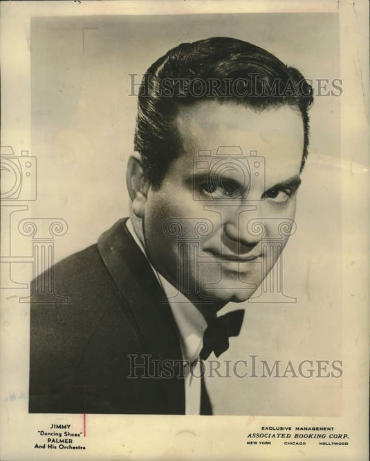 1954 Press Photo Jimmy "Dancing Shoes" Palmer & his Orchestra at the Roosevelt. - Historic Images