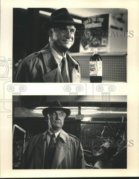 Press Photo Actor Leslie Nielsen films Diet Coke commercials in Hollywood - Historic Images