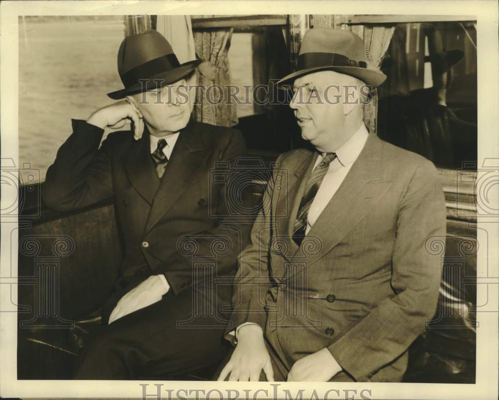 Press Photo Henry Ohm and J.A. McNiven inspecting the Port of New Orleans. - Historic Images