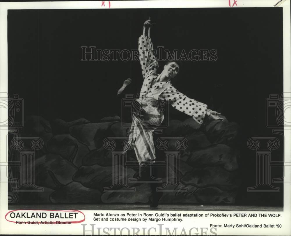 1990 Press Photo Dancer Mario Alonzo in Oakland Ballet&#39;s &quot;Peter and the Wolf&quot; - Historic Images