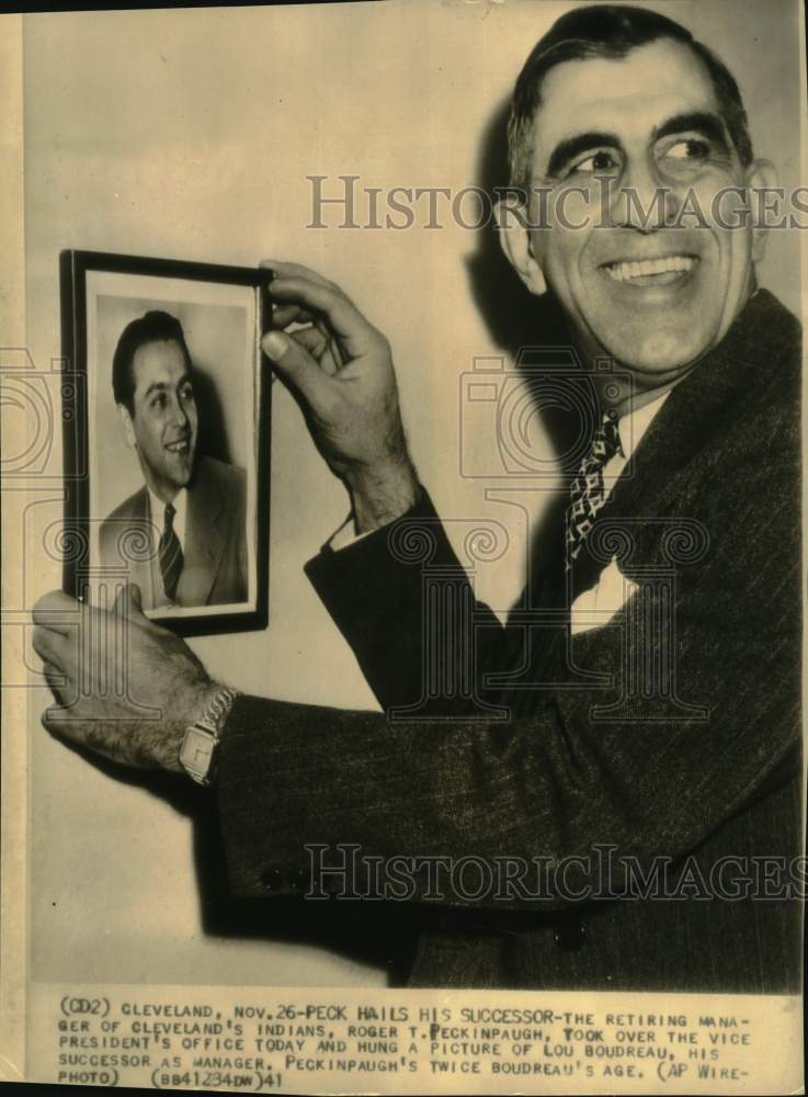 1941 Press Photo Cleveland Indians Baseball Manager Roger Peckinpaugh - Historic Images