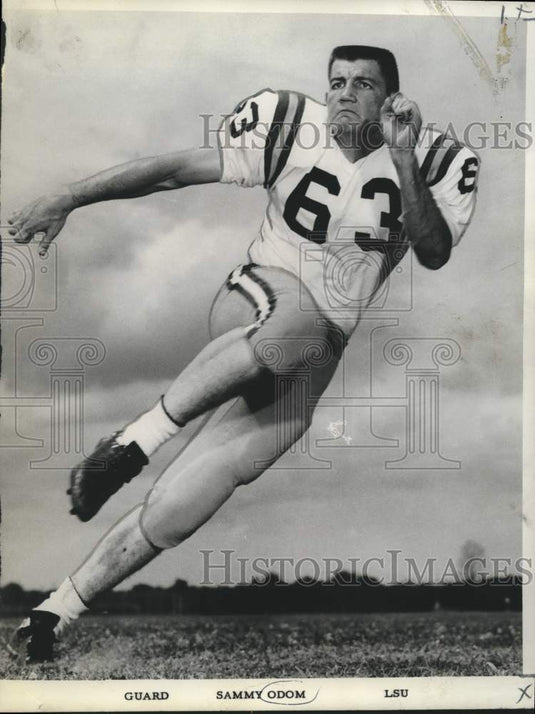 1964 Press Photo Sammy Odom, Louisiana State University Football Guard- Historic Images
