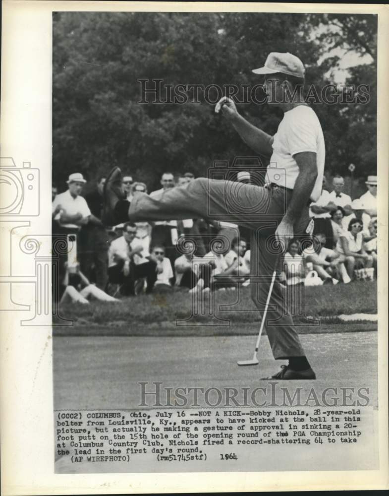 1964 Press Photo Golfer Bobby Nichols at PGA Championship, Columbus, Ohio - Historic Images