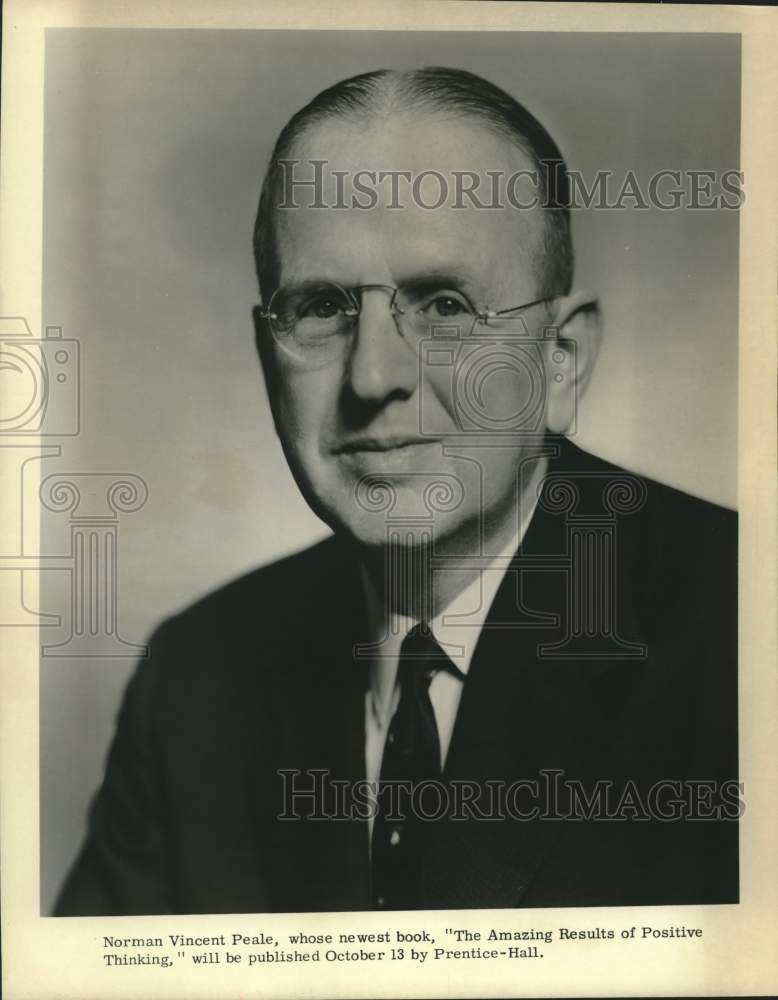 1959 Press Photo Minister-Author Norman Vincent Peale - Historic Images