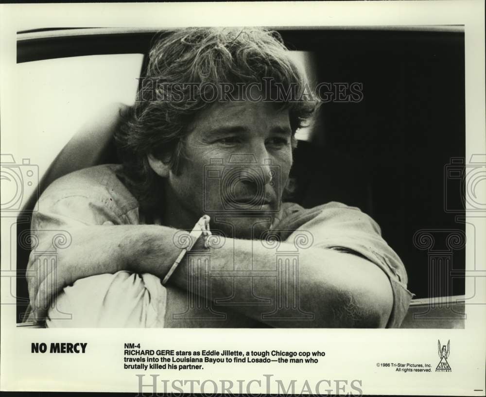 1986 Press Photo Actor Richard Gere in stars in &quot;No Mercy&quot; - Historic Images