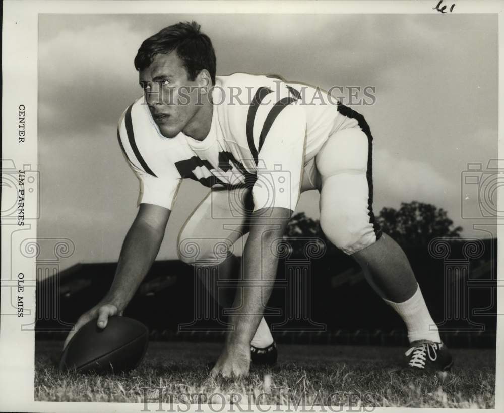 1968 Press Photo University of Mississippi Football Center Jim Parks - Historic Images
