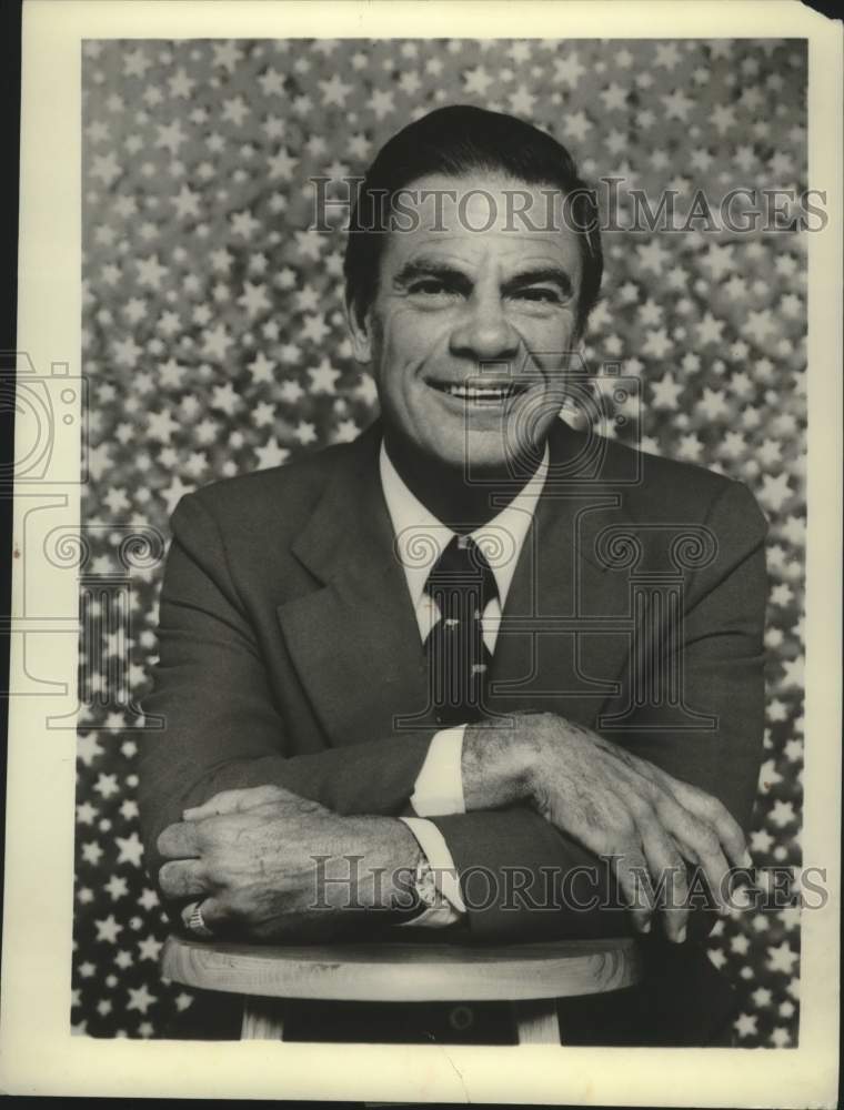 1977 Press Photo 1977 Miss America Pageant Host Bert Parks - Historic Images