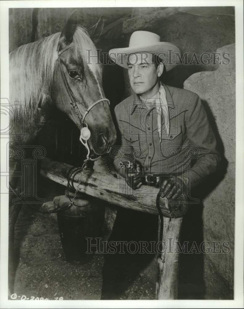 1990 Press Photo Actor Charles Starrett in &quot;Durango Kid&quot; TV Series - Historic Images