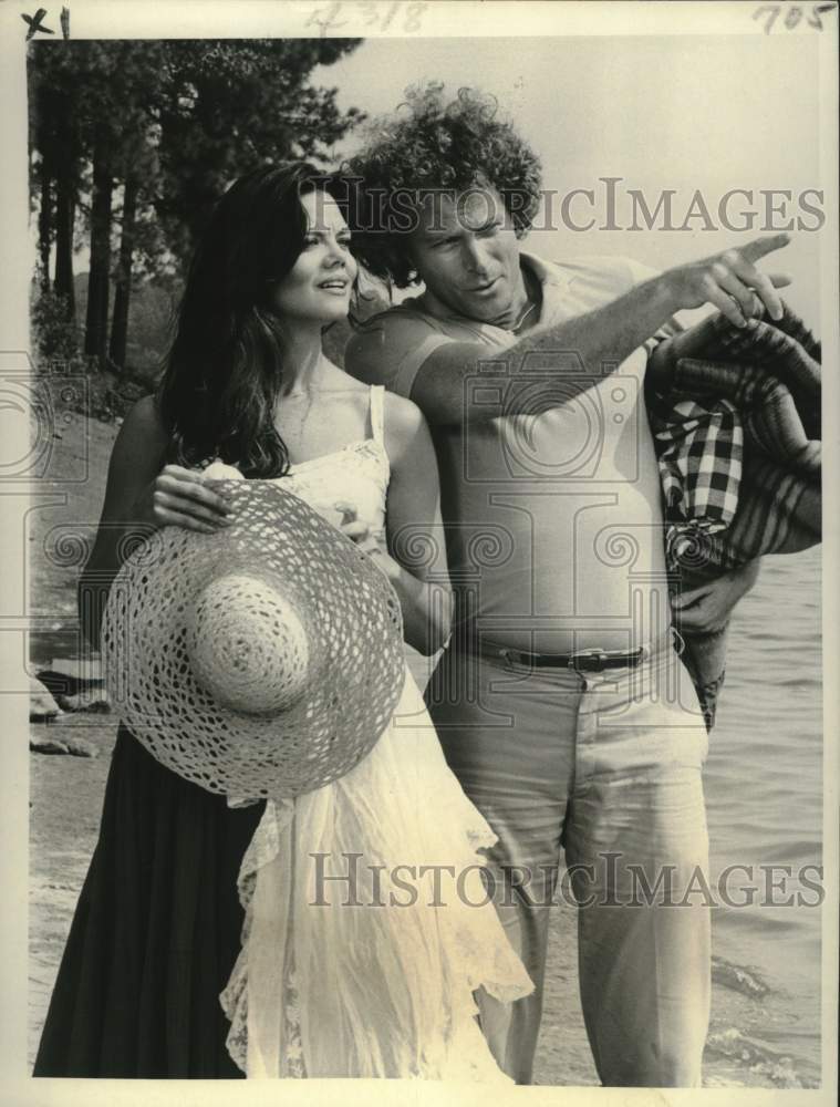 1980 Press Photo Actors Rod Arrants &amp; Sherry Mathis in &quot;Search For Tomorrow&quot; - Historic Images