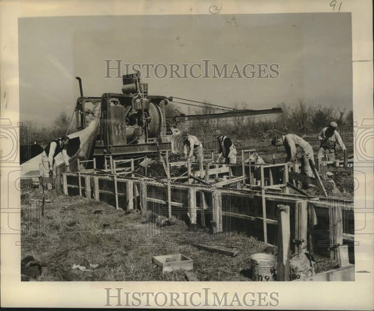1951 Foundations are laid for homes being built in Pines Village-Historic Images