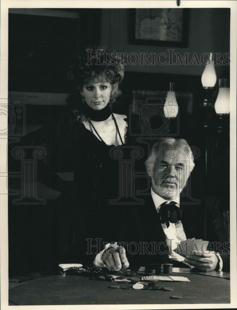 1991 Press Photo Singer-Actor Kenny Rogers, scene from one of his Gambler films - Historic Images