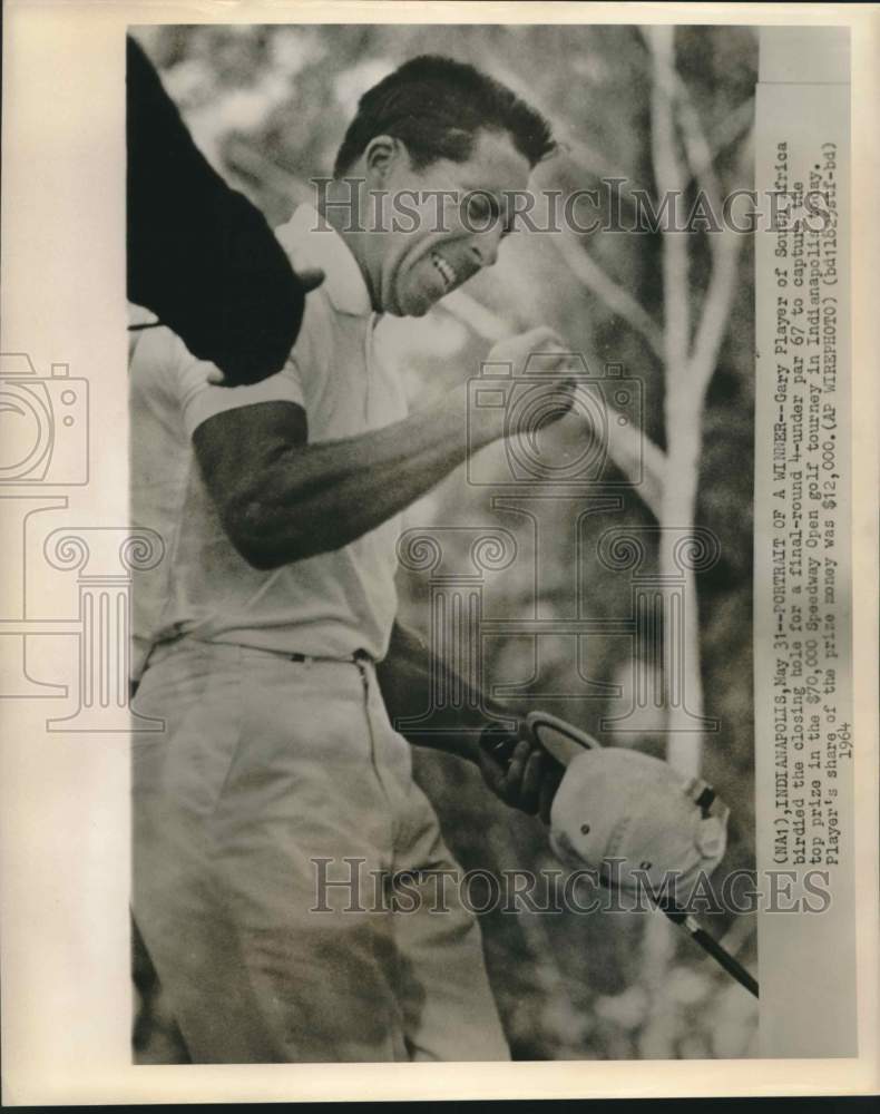 1964 Press Photo Golfer Gary Player Wins Speedway Open Tournament, Indianapolis - Historic Images