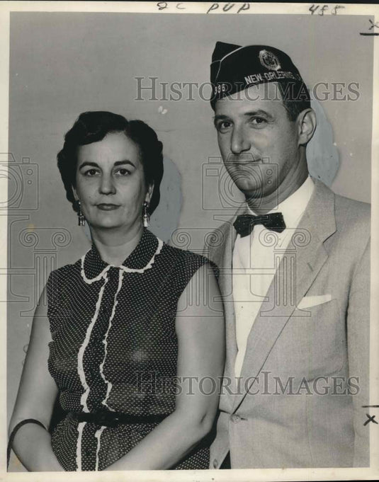 1953 Press Photo American Legion Post 336 Commander & President Mr. & Mrs. Steeg- Historic Images