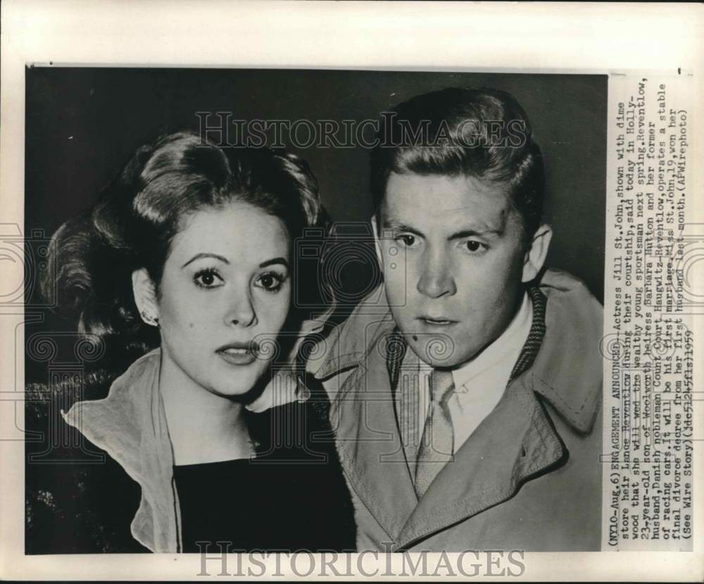 1959 Press Photo Jill St. John &amp; Lance Reventlow to wed next spring. - Historic Images