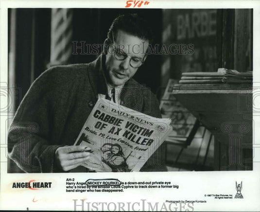 1987 Press Photo Mickey Rourke in a scene from Tri-Star's "Angel Heart." - Historic Images
