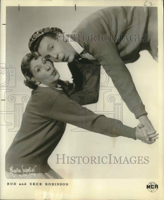 1957 Press Photo Dancers Bud & Cece Robinson - Historic Images