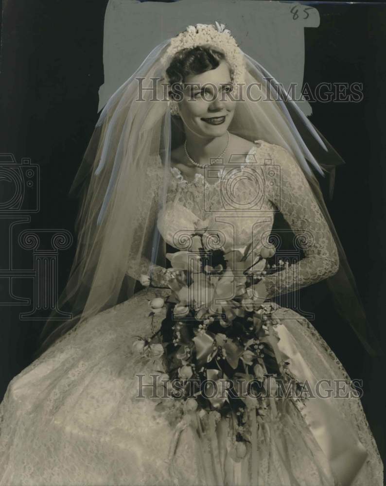 1950 Mrs. Aston J. Pecquet in Wedding Dress-Historic Images