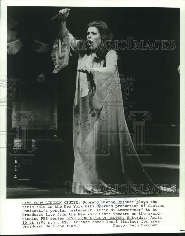 1982 Press Photo Gianna Rolandi plays in &quot;Lucia di Lammermoor&quot; in New York. - Historic Images