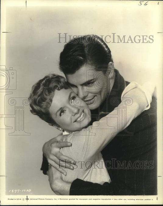 1958 "This Happy Feeling" Actors Debbie Reynolds, John Saxon-Historic Images