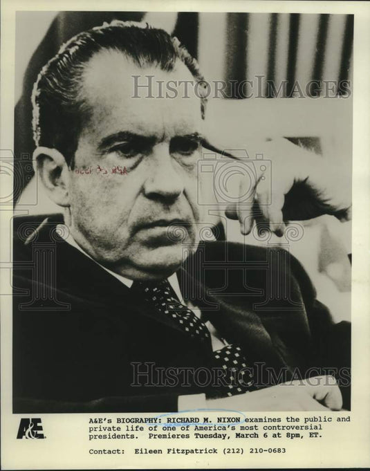 1990 Press Photo Former President Richard Nixon on A&E's "Biography" Show - Historic Images